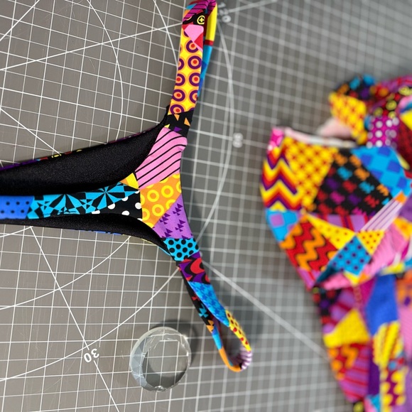 Colorful Patchwork Bikini Bottom - Picture 8 of 9